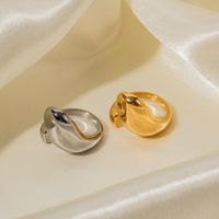 Ig Style Asymmetrical Stainless Steel Plating 18k Gold Plated Open Rings main image 5