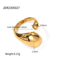 Ig Style Asymmetrical Stainless Steel Plating 18k Gold Plated Open Rings sku image 2
