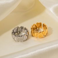 Ig Style Solid Color Stainless Steel Plating 18k Gold Plated Open Rings main image 5