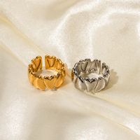 Ig Style Solid Color Stainless Steel Plating 18k Gold Plated Open Rings main image 2