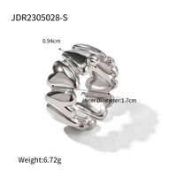 Ig Style Solid Color Stainless Steel Plating 18k Gold Plated Open Rings sku image 1