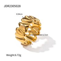 Ig Style Solid Color Stainless Steel Plating 18k Gold Plated Open Rings sku image 2
