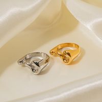 Ig Style Streetwear Irregular Stainless Steel Irregular Plating 18k Gold Plated Open Rings main image 3