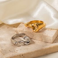 Ig Style Streetwear Irregular Stainless Steel Irregular Plating 18k Gold Plated Open Rings main image 1