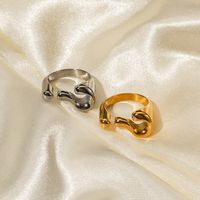 Ig Style Streetwear Irregular Stainless Steel Irregular Plating 18k Gold Plated Open Rings main image 4
