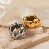 Classic Style Flower Stainless Steel Plating 18k Gold Plated Rings main image 1