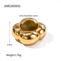 Classic Style Flower Stainless Steel Plating 18k Gold Plated Rings sku image 3