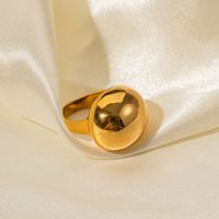 Ig Style Solid Color Stainless Steel Plating 18k Gold Plated Rings main image 4
