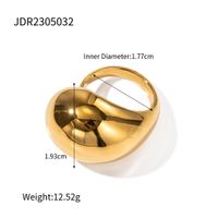 Ig Style Solid Color Stainless Steel Plating 18k Gold Plated Rings sku image 1