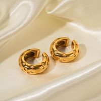 1 Pair Simple Style C Shape Plating Stainless Steel 18k Gold Plated Ear Clips main image 1