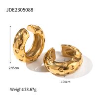 1 Pair Simple Style C Shape Plating Stainless Steel 18k Gold Plated Ear Clips sku image 1