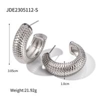 1 Pair Ig Style C Shape Fish Scales Plating Stainless Steel Ear Studs sku image 1