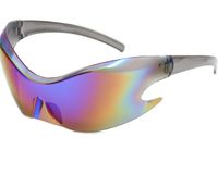 Exaggerated Punk Streetwear Color Block Pc Special-shaped Mirror Frameless Sports Sunglasses sku image 7