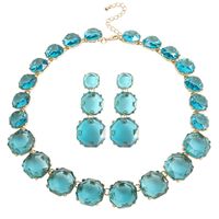 Glam Geometric Alloy Inlay Resin Women's Earrings Necklace main image 5
