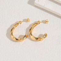 1 Par Estilo Simple Estilo Clásico Forma De C Forma De Corazón Giro Enchapado Cobre Chapado En Oro De 14 Quilates. Aretes sku image 2