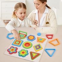 Puzzles Baby(0-2years) Heart Shape Flower Rectangle Wood Toys main image 3