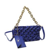 Women's Small Pu Leather Solid Color Elegant Square Zipper Ruched Bag sku image 9