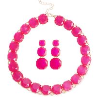 Glam Geometric Alloy Inlay Resin Women's Earrings Necklace sku image 1