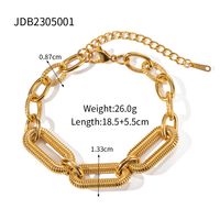 Ig Style Simple Style Solid Color Stainless Steel Plating 18k Gold Plated Bracelets sku image 1