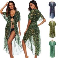 Women's Casual Vacation Leaves Printing Cover Ups main image 1