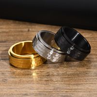 304 Stainless Steel Hammered Pattern Men'S Rings main image 1