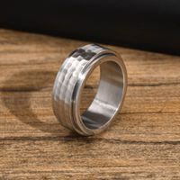 304 Stainless Steel Hammered Pattern Men'S Rings main image 5