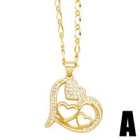 Simple Style Pentagram Heart Shape Butterfly Copper Plating Inlay Zircon 18k Gold Plated Pendant Necklace sku image 1