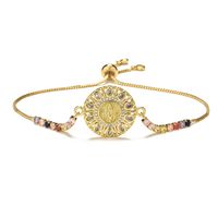 Classic Style Commute Virgin Mary Copper Plating Inlay Zircon 18k Gold Plated Bracelets sku image 1