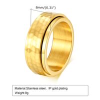 304 Stainless Steel Hammered Pattern Men'S Rings sku image 10