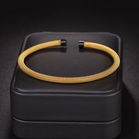 Classic Style Solid Color Stainless Steel Plating 18k Gold Plated Cuff Bracelets main image 1