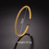 Classic Style Solid Color Stainless Steel Plating 18k Gold Plated Cuff Bracelets main image 2