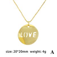 Ig Style Love Circle Copper 18k Gold Plated Necklace In Bulk main image 4