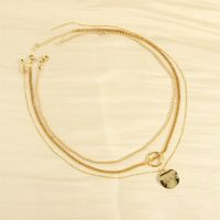 Ig Style Love Circle Copper 18k Gold Plated Necklace In Bulk main image 8