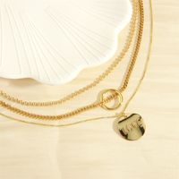 Ig Style Love Circle Copper 18k Gold Plated Necklace In Bulk main image 9