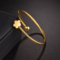 Classic Style Star Flower Stainless Steel Plating 18k Gold Plated Cuff Bracelets main image 2