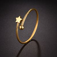 Classic Style Star Flower Stainless Steel Plating 18k Gold Plated Cuff Bracelets main image 3