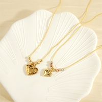 Elegant Heart Shape Copper Beaded Plating 18k Gold Plated Pendant Necklace main image 1
