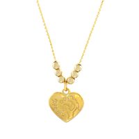Elegant Heart Shape Copper Beaded Plating 18k Gold Plated Pendant Necklace main image 4