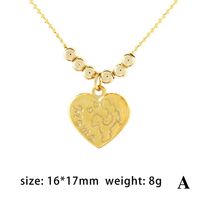 Elegant Heart Shape Copper Beaded Plating 18k Gold Plated Pendant Necklace sku image 2