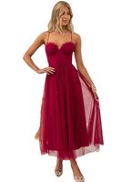 Women's Strap Dress Elegant Collarless Sleeveless Solid Color Maxi Long Dress Banquet main image 5