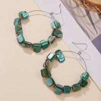 1 Pair Retro Solid Color Beaded Stone Earrings main image 3