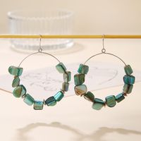 1 Pair Retro Solid Color Beaded Stone Earrings main image 6