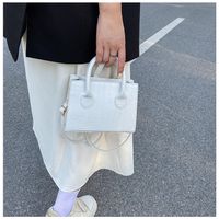 Women's Small Pu Leather Solid Color Streetwear Square Zipper Handbag sku image 1