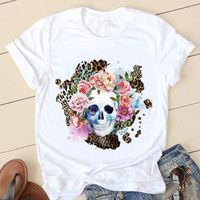 Women's T-shirt Short Sleeve T-shirts Printing Casual Letter Skull main image 4
