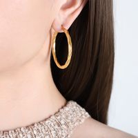 1 Pair Exaggerated Simple Style Twist Plating Titanium Steel 18k Gold Plated Earrings main image 8