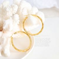 1 Pair Exaggerated Simple Style Twist Plating Titanium Steel 18k Gold Plated Earrings main image 2