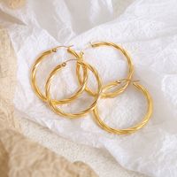 1 Pair Exaggerated Simple Style Twist Plating Titanium Steel 18k Gold Plated Earrings main image 1