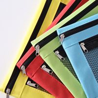 ¡oferta! Estuche Para Lápices De Tela Oxford De Estilo Chino De Gran Capacidad De Color Sólido De Doble Extracción De Tres Agujeros De main image 3