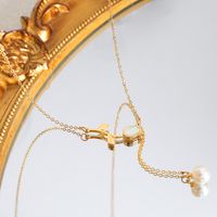 Casual Baroque Style Flower Imitation Pearl Shell Titanium Steel Plating 18k Gold Plated Pendant Necklace main image 1