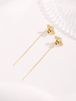 1 Pair Cute Bee Plating Inlay Copper Zircon Gold Plated Earrings main image 4
